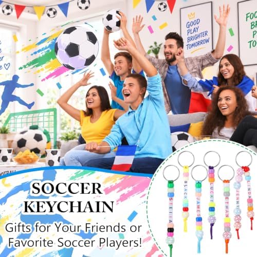 Landical 564 Pcs Soccer Keychain Making Kit DIY Soccer Party Favor Craft - Image 6