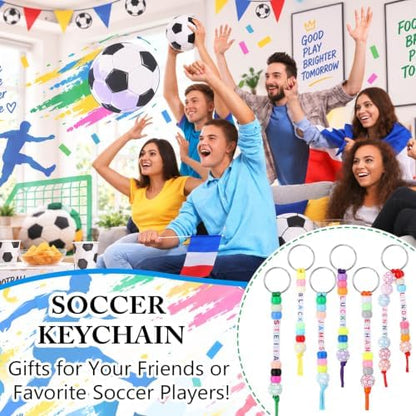 Landical 564 Pcs Soccer Keychain Making Kit DIY Soccer Party Favor Craft - Image 6