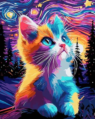 QUITEDEW Paint by Numbers Kit for Adults Cats,Wall Decoration16x20 lnch by QUITEDEW