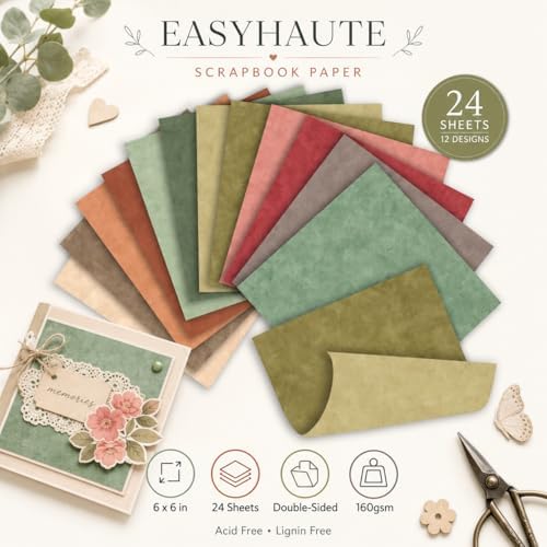 Aesthetic Paper Pad for Journaling 6x6 Double Sided, Warmth Patterned Paper Pack - Decorative Craft Cardstock & Scrapbooking Supplies for Card Making, Junk Journal Ephemera, Mini Albums - Image 2