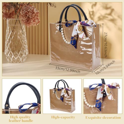 WEBEEDY DIY Tote Bag Handbag Making Kit for Adults Beginners Kraft Paper Bag DIY Kit with Handbag Bottom and Handle, Handmade Purse Making for Women Birthday Christmas Party Gift, 13x10.6x4 Inch - Image 3
