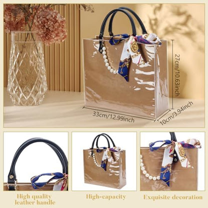 WEBEEDY DIY Tote Bag Handbag Making Kit for Adults Beginners Kraft Paper Bag DIY Kit with Handbag Bottom and Handle, Handmade Purse Making for Women Birthday Christmas Party Gift, 13x10.6x4 Inch - Image 3