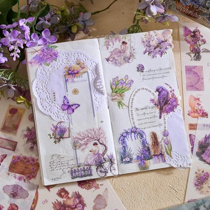 Pre-Cut Vintage Stickers for Journaling, 550+ Washi Sticker Book for Scrapbooking Ephemera for Junk Journal Supplies, Aesthetic Butterfly Flower Label Scrapbook Stickers for Adults DIY Arts Crafts - Image 7