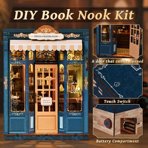 DIY Book Nook Kit for Adults, Miniature House Kit, Reading Room - Image 4