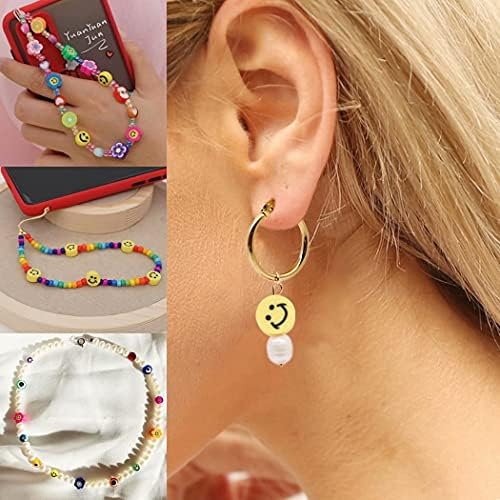 100pcs Mixed Polymer Clay Spacer Beads for Women Jewelry Making DIY Bracelet Necklace Hair Clip Accessories (Yellow Smile Face) - Image 6