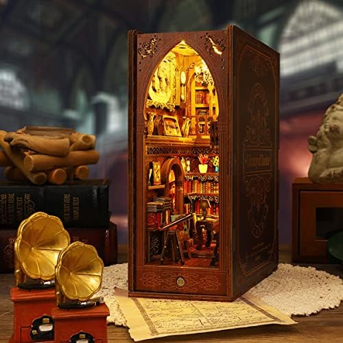 3D DIY Book Nook Kit - DIY Miniature House Kit for Adults, Teens and Beginners, Dollhouse Booknook Library Tiny House Bookshelf Decor 3D Wooden Puzzle, Mini Library of Books Model Build Gift - Image 5