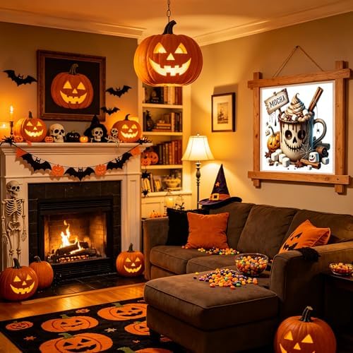 KYOQFVN Halloween Counted Cross Stitch Kits for Adults, 11CT Stamped Cross Stitch Kits for Beginners, Needlepoint Cross-Stitch Horror Patterns Embroidery Kits Arts and Crafts for Home Decor 14×14 Inch - Image 5
