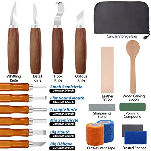 VIBRATITE Wood Carving Kit, 19 PCS Wood Carving Tools for Beginners - Image 2