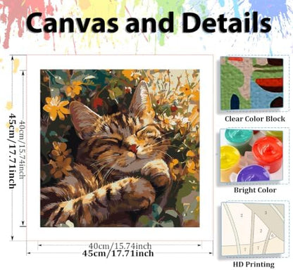 Cat Paint by Numbers Kit for Adults, Adult Paint by Number Kits 16x20 Inch - Image 4