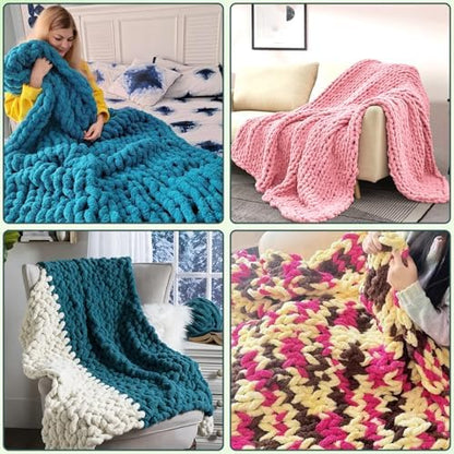 Violetfox 80" Chunky Blanket Loom Kit, Adjustable Knit Loom Yarn Loom for Adults, Wooden Hand Knitting Loom for Throw Blankets, Beginner-Friendly Yarn Craft Weaving Tools for Home DIY (80 in) - Image 6