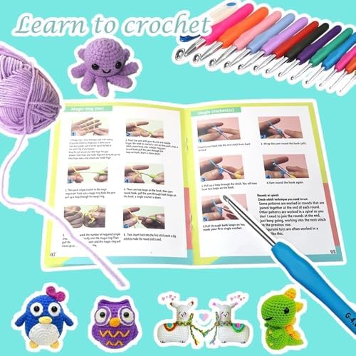 Yarniss Crochet Kit for Beginner,Complete Crochet Kit for Adult,Bright Blue - Image 6