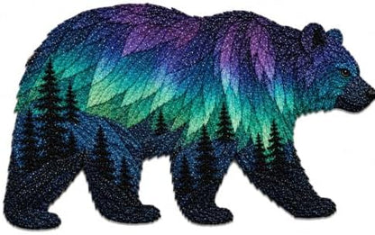 Northern Lights Animal Embroidery Kit DIY Fabric Patchwork Craft Set (BEAR) by Unknown