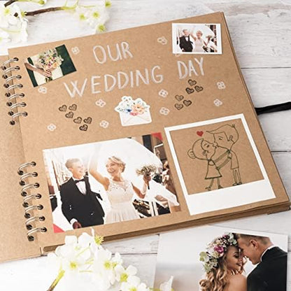 10 x 10 Inches Scrapbook Album For 4 x 6, 8 x 10 Pictures, 70 Pages, Brown - Image 5