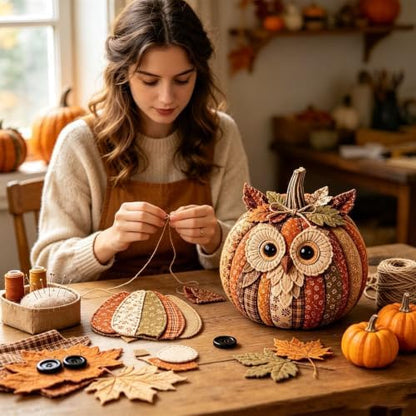 DIY Animal Pumpkin Sewing Kit - Autumn Fabric Animal Pumpkin Craft Set for Adults Beginners - Thanksgiving Handmade Fall Patchwork Craft Kit for Holiday Decor - Image 7
