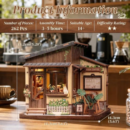 Cutefun Book Nook Kits for Adults, DIY Miniature House Kit Coffee Shop - Image 4