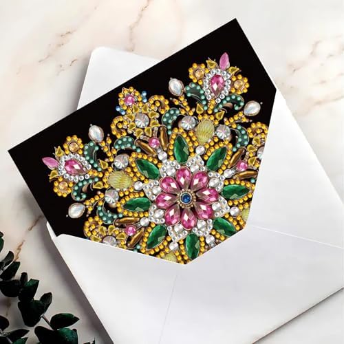 12Pcs DIY Diamond Art Greeting Cards Kit with Envelopes&Tools - Create Your Own Sparkling Birthday, Thank You, Holiday Cards for Adults & Beginners(Mandala) - Image 7