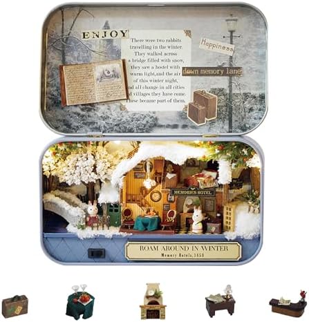 Flever Dollhouse Miniature DIY House Kit Creative Room with Furniture and Cover for Romantic Valentine's Gift(Roam Around in Winter) by Flever