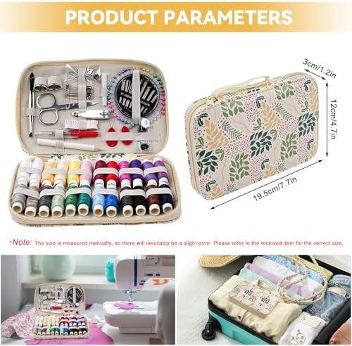 Floral Sewing Kit Printing Sewing Project Kits,126PCS Professional Sewing Supplies for Adults, Zipper Sewing Needles Set, Travel Sewing Accessory for Emergency, Home (Beige) - Image 6