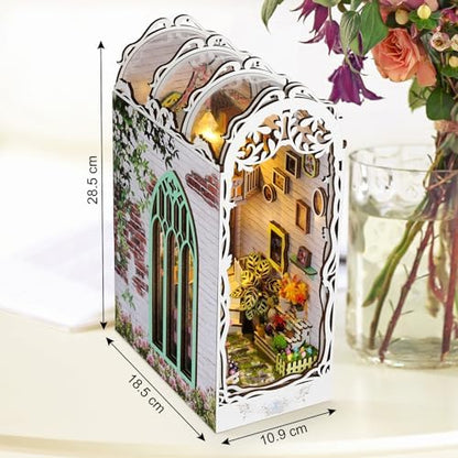 Book Nook Kit, Miniature Kit 3D Wooden Puzzle for Adults, Garden - Image 2