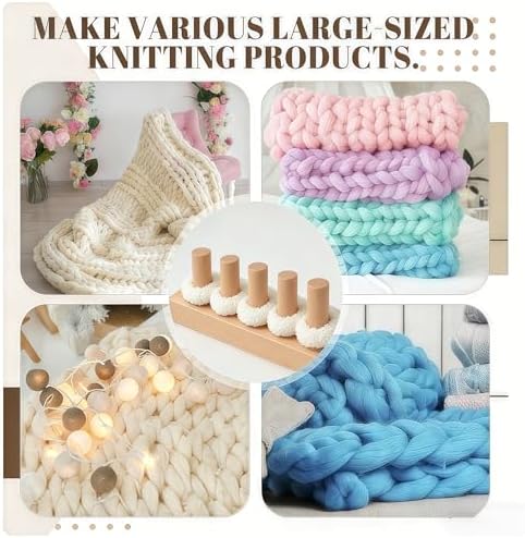 MimuAeye 30 Inch Chunky Yarn Loom, Loom for Blankets,DIY Blanket Making Kit for Adults, Reusable Chunky Blanket Looms,Beginner Friendly Yarn Craft - Image 4