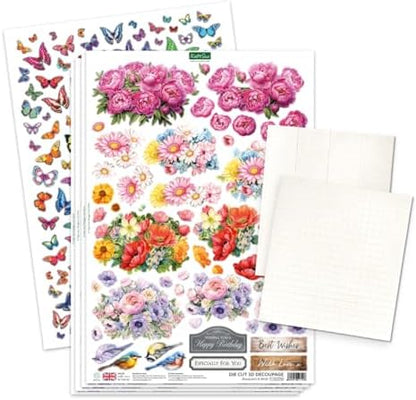 Katy Sue Blooming Box Bouquets Pop Up Card Making Kit. Make 8 3D Floral Box Cards. All-in-one Kit: Die-Cut Decoupage, Cardstock, Adhesive Pads, Envelopes & Instructions for Card Making Supplies - Image 4