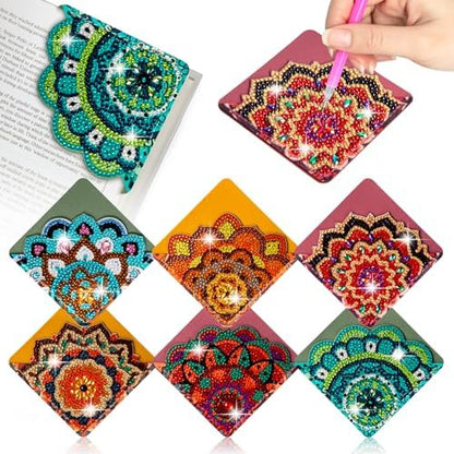 WIVICO 6Pcs Diamond Painting Bookmarks, Diamond Pearl Art Kits for Adults by WIVICO