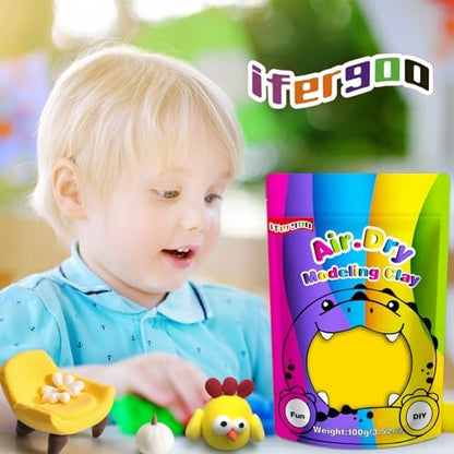ifergoo 100g Yellow Air Dry Clay, 3.5oz DIY Creative Modeling Clay for Kids - Image 4
