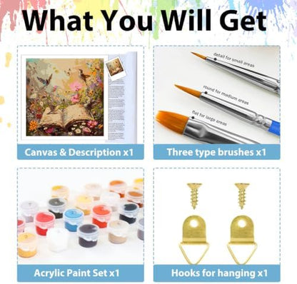 Books Paint by Numbers Kit for Adults, Adult Paint by Number Kits 16x20 in - Image 6