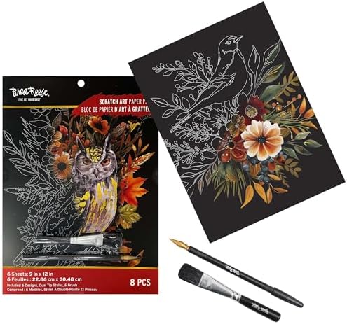 Brea Reese Autumn Equinox Scratch Art Paper Pad - 6 Guided 9x12in Designs - Image 4