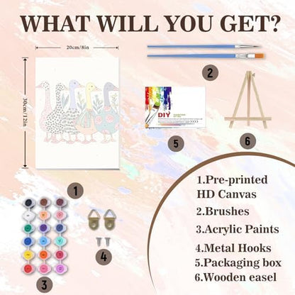 Duck Paint by Numbers Kit for Adults Beginner & Kids with Frame 8x12inch - Image 6
