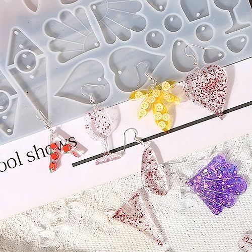 Attuslla Earring Silicone Resin Molds Earring Epoxy Resin Molds DIY Craft with Ear Hooks, Jump Rings for DIY Women Earrings, Pendants, Rings, Jewelry Craft Supplies - Image 7