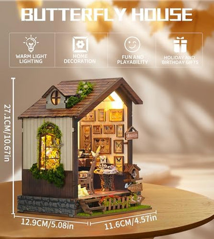 Roroom DIY Miniature House Kit, Botanical Butterfly Studio Dollhouse Kit - Image 4