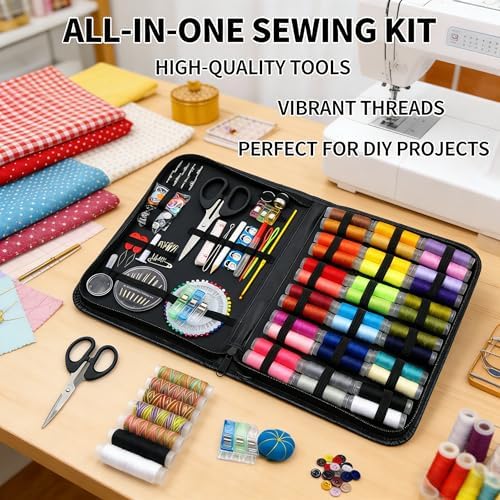 MFORLD Sewing Kit for Adults, 229Pcs Needle and Thread Kit Sewing Supplies - Image 6