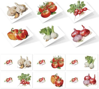 Tontut 6pcs Diamond Painting Kit Greeting Card, Onion Vegetable 5D DIY Diamond Handmade Holiday Greeting Card with Envelope, Christmas Gift Congratulation by Tontut