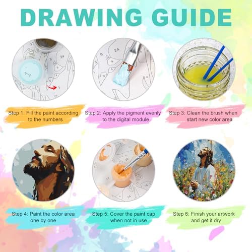 Paint by Numbers Kit for Adults, Jesus Praying Number Painting, 16x20 Inch - Image 5