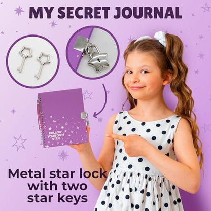 Piccassio DIY Journal Kit for Girls with Lock & Key – Journal Set for Teen Girls 8-14, Scrapbook Kit, Diary for Girls, Arts & Crafts Gift Set, Stationery & Creative Writing Kit - Image 4