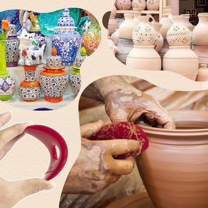 DIYOOHOMY 2 Pcs Soft Silicone Pottery Ribs for Ceramic, Mud and Clay Tools - Image 5
