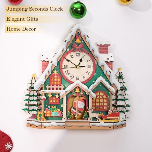 3D Puzzles for Adults Wooden Christmas Puzzle Clock Adult Crafts - Image 3