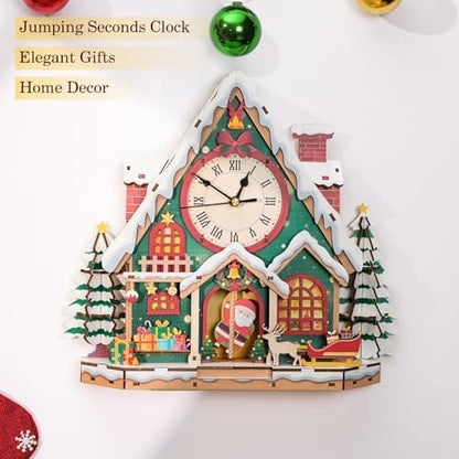 3D Puzzles for Adults Wooden Christmas Puzzle Clock Adult Crafts - Image 3