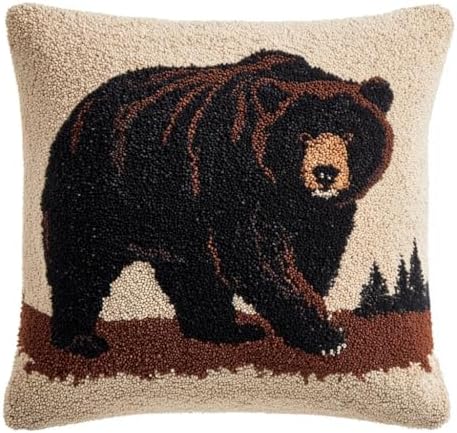 DIY Latch Hook Pillow Kit Black Bear 43x43cm by Unknown