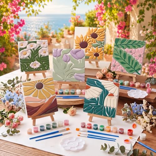 JellyArch 6 Set 3D Vintage Floral Ceramic to Painting Kit - Image 3