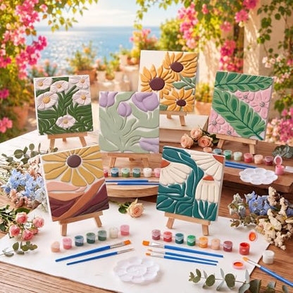 JellyArch 6 Set 3D Vintage Floral Ceramic to Painting Kit - Image 3