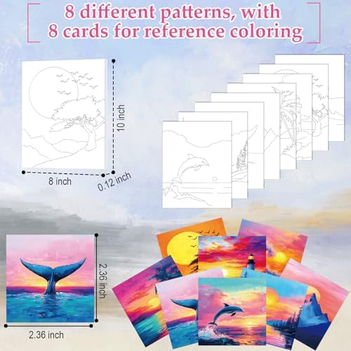 Cholemy 36 Pcs Paint and Sip Kit Gift for Adults 8''x10'',Sunset Style - Image 3