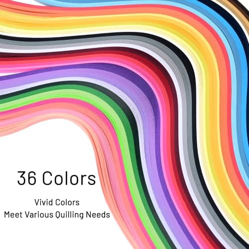 Beginner Paper Quilling Kit with 5mm Strips, 36 Colors and 10 Projects - Image 4