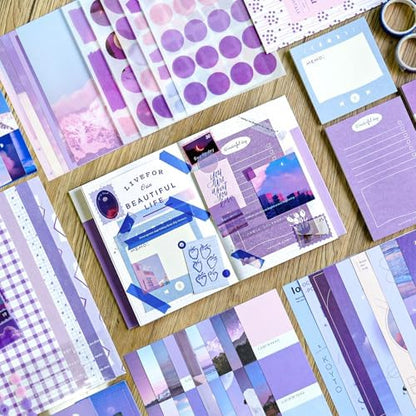 Scrapbooking Supplies Kit, A6 Grid Notebook, Vintage Junk Journaling Kit - Image 3
