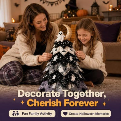 Quilted Christmas Tree Kit – Pre-Cut Fabric & Foam Cone DIY Tabletop Decoration with Tree Topper, No-Sew Holiday Craft Kit for Adults & Kids, Christmas Tree Decorations for Home, Party & Gifts (set11) - Image 6
