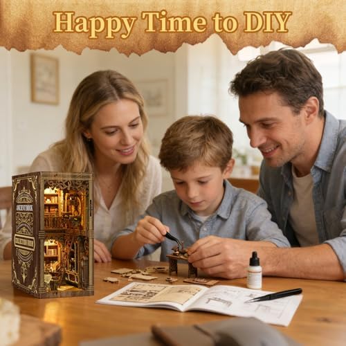 Book Nook Kit for Adult,3D Wooden Puzzles Bookshelf Insert Decor - Image 6