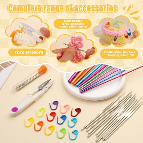 IMZAY 54 Pcs Crochet Hooks Set, 0.6mm-6.5mm Crochet Needles for Yarn - Image 5