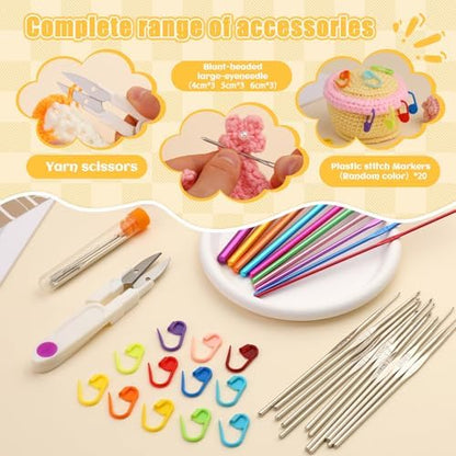 IMZAY 54 Pcs Crochet Hooks Set, 0.6mm-6.5mm Crochet Needles for Yarn - Image 5