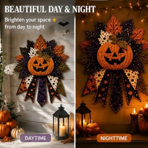Loyilat 2026 New DIY Quilted Halloween Pumpkin Door Hanger Kit 60cm - Image 3